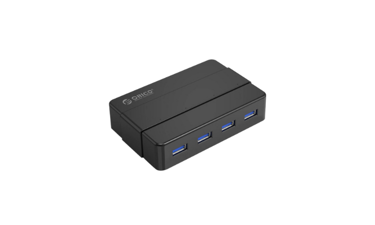 4 Port USB3.0 HUB with Power Supply Black